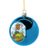 Blue Christmas tree ball ornament 8cm