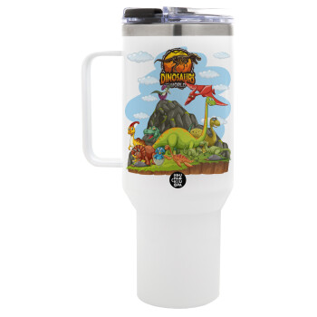 Dinosaur's world, Mega Tumbler με καπάκι, διπλού τοιχώματος (θερμό) 1,2L