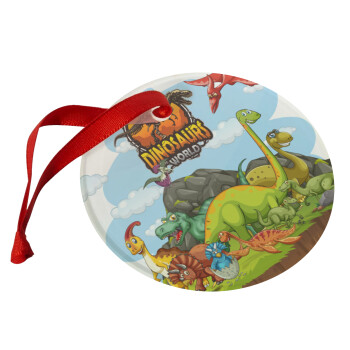 Dinosaur's world, Christmas ornament glass 9cm