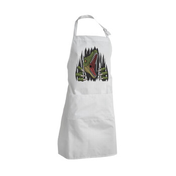 Dinosaur scratch, Adult Chef Apron (with sliders and 2 pockets)