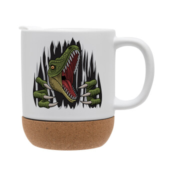 Dinosaur scratch, Ceramic coffee mug Cork (MAT), 330ml (1pcs)