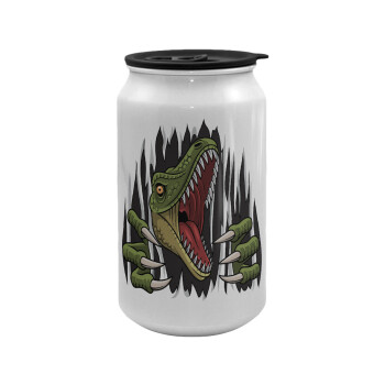 Dinosaur scratch, Κούπα ταξιδιού μεταλλική με καπάκι (tin-can) 500ml