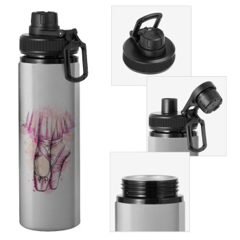 Ballerina shoes, Metallic water bottle with safety cap, 850ml aluminum