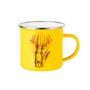 Ballerina shoes, Yellow Enamel Metallic Cup 360ml