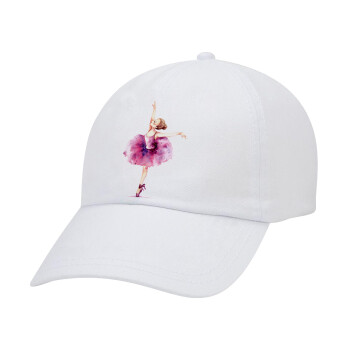 Ballerina watercolor, Adult Baseball Cap White 5-panel (POLYESTER, ADULT, UNISEX, ONE SIZE)