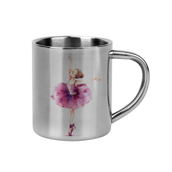 Ballerina watercolor, Mug Stainless steel double wall 300ml