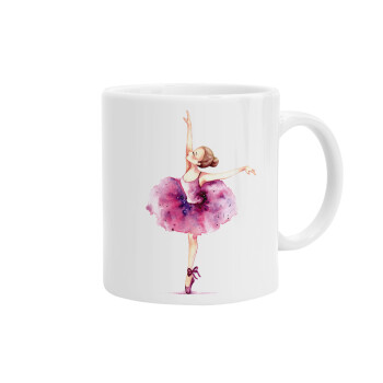 Ballerina watercolor, Ceramic coffee mug, 330ml (1pcs)