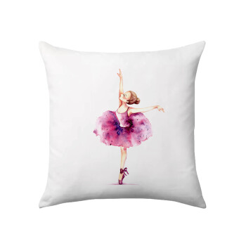 Ballerina watercolor, Sofa cushion 40x40cm includes filling