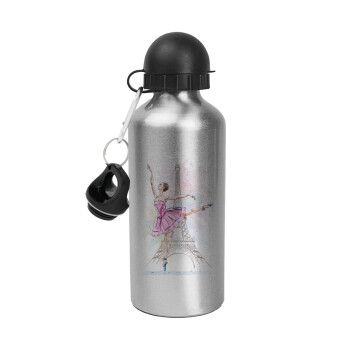 Ballerina in Paris, Metallic water jug, Silver, aluminum 500ml