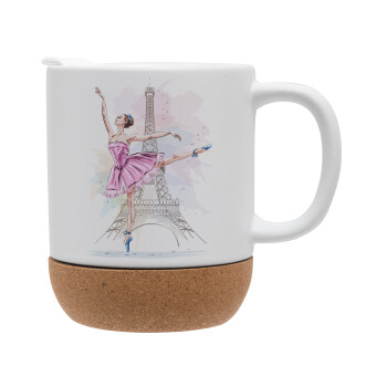 Ballerina in Paris, Ceramic coffee mug Cork (MAT), 330ml (1pcs)