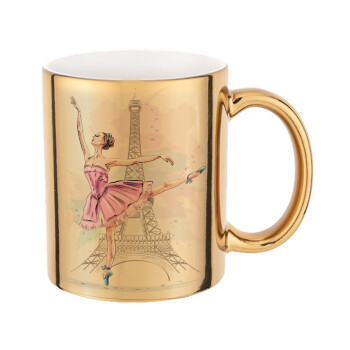 Ballerina in Paris, Mug ceramic, gold mirror, 330ml