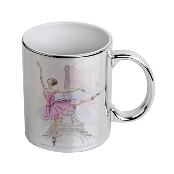 Ballerina in Paris, Mug ceramic, silver mirror, 330ml