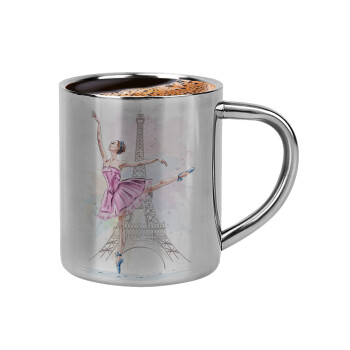 Ballerina in Paris, Double-wall metal cup for espresso (220ml)