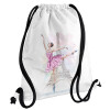 Backpack pouch GYMBAG white, with pocket (40x48cm) & thick cords