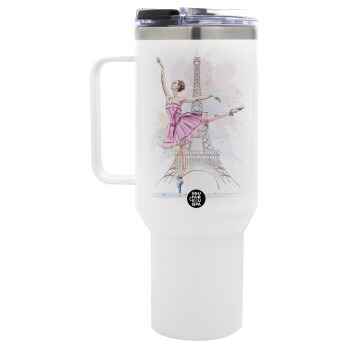 Ballerina in Paris, Mega Tumbler με καπάκι, διπλού τοιχώματος (θερμό) 1,2L