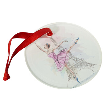 Ballerina in Paris, Christmas ornament glass 9cm