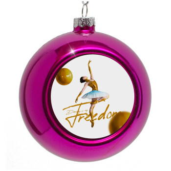 Gold Dancer, Purple Christmas tree ornament bauble 8cm