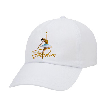 Gold Dancer, Adult Baseball Cap White 5-panel (POLYESTER, ADULT, UNISEX, ONE SIZE)