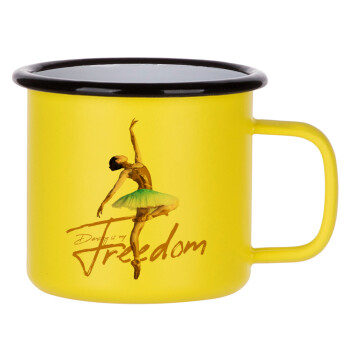 Gold Dancer, Metallic enamel MATT Yellow cup 360ml