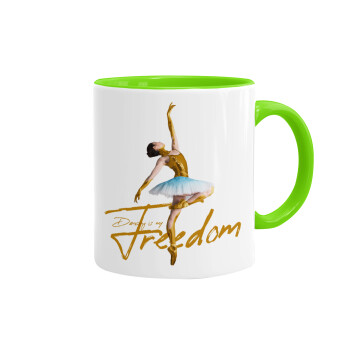 Gold Dancer, Mug colored light green, ceramic, 330ml