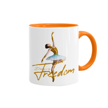 Gold Dancer, Mug colored orange, ceramic, 330ml
