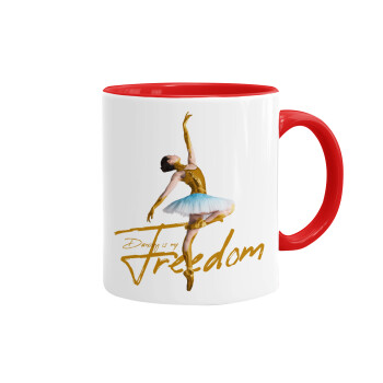 Gold Dancer, Mug colored red, ceramic, 330ml