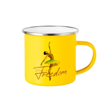 Gold Dancer, Yellow Enamel Metallic Cup 360ml