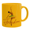 Ceramic coffee mug yellow, 330ml