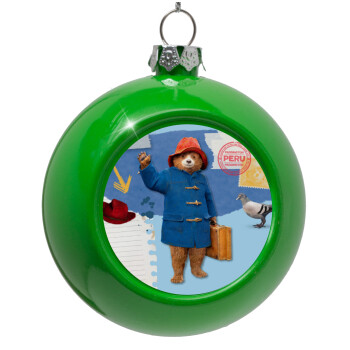 Αρκουδάκι Πάντινγκτον, Green Christmas tree ornament bauble 8cm