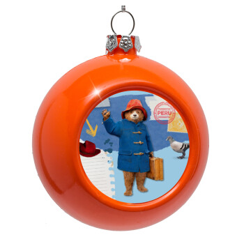 Αρκουδάκι Πάντινγκτον, Orange Christmas tree ornament bauble 8cm