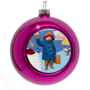 Αρκουδάκι Πάντινγκτον, Purple Christmas tree ornament bauble 8cm