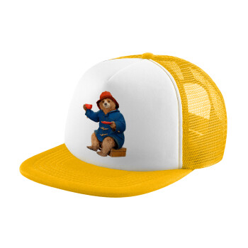 Αρκουδάκι Πάντινγκτον, Adult Soft Trucker Hat with Yellow/White Mesh (POLYESTER, ADULT, UNISEX, ONE SIZE)