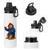 Metal water bottle with safety cap, aluminum 850ml