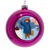 Purple Christmas tree ornament bauble 8cm