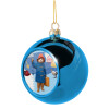 Blue Christmas tree ball ornament 8cm