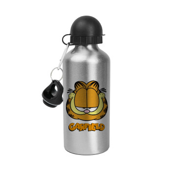 Garfield, Metallic water jug, Silver, aluminum 500ml