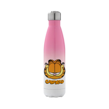 Garfield, Metal mug thermos Pink/White (Stainless steel), double wall, 500ml