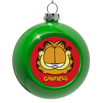 Garfield, Στολίδι Χριστουγεννιάτικη μπάλα δένδρου Πράσινο 8cm