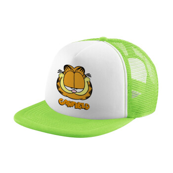 Garfield, Child's Soft Trucker Hat with Green/White Mesh (POLYESTER, CHILDREN'S, ONE SIZE)