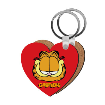 Garfield, Μπρελόκ Ξύλινο καρδιά MDF