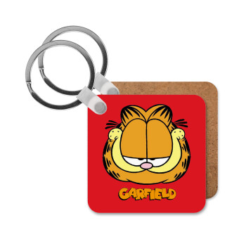 Garfield, Μπρελόκ Ξύλινο τετράγωνο MDF