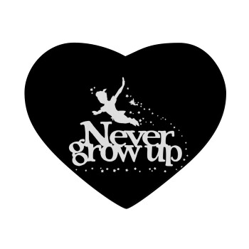 Peter pan, Never Grow UP, Mousepad καρδιά 23x20cm