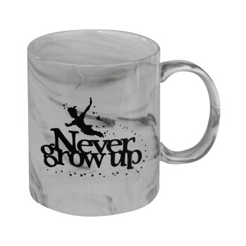 Peter pan, Never Grow UP, Mug ceramic marble style, 330ml