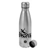 Metallic water bottle, stainless steel, 750ml