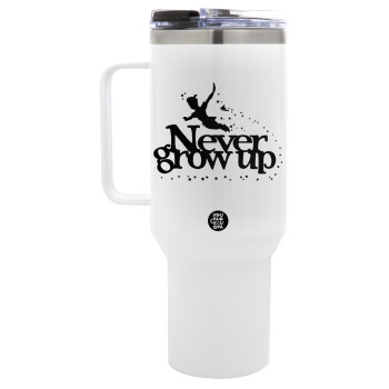 Peter pan, Never Grow UP, Mega Tumbler με καπάκι, διπλού τοιχώματος (θερμό) 1,2L