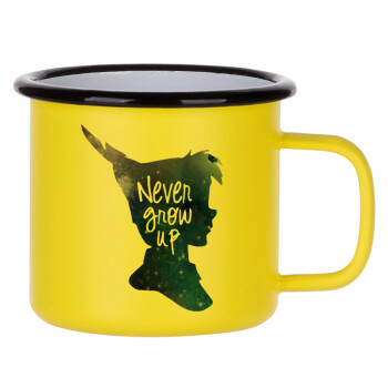 Never Grow UP, Metallic enamel MATT Yellow cup 360ml