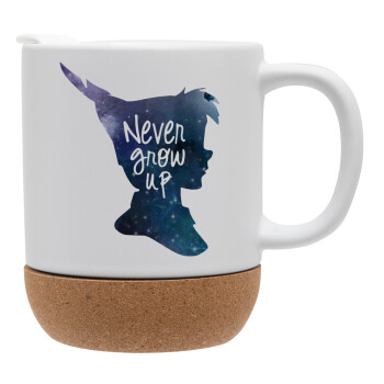 Never Grow UP, Ceramic coffee mug Cork (MAT), 330ml (1pcs)