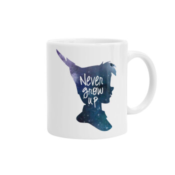 Never Grow UP, Ceramic coffee mug, 330ml (1pcs)