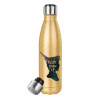 Glitter gold stainless steel thermos bottle, double-walled, 500ml