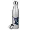 Metallic Glitter Silver Thermos Flask (Stainless steel), double-walled, 500ml